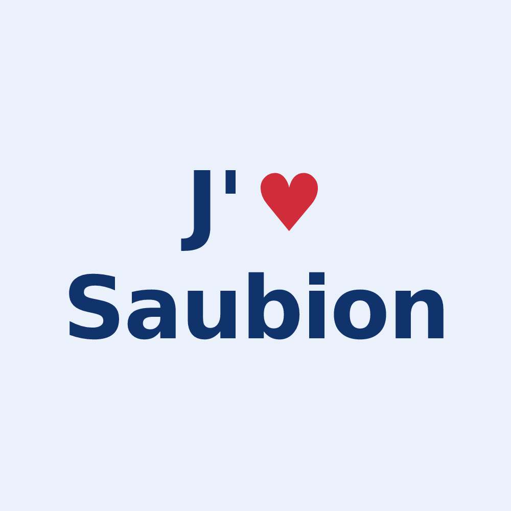 Sticker personnalisé Saubion — design J'aime Saubion