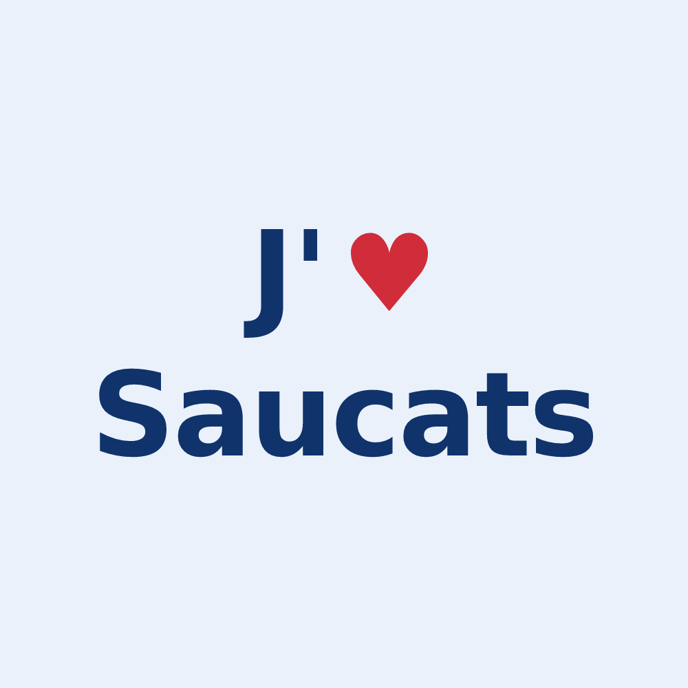 Sticker personnalisé Saucats — design J'aime Saucats