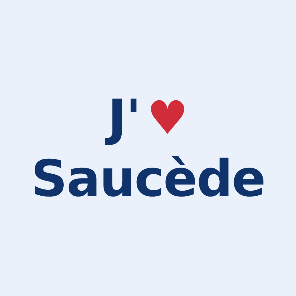 Sticker personnalisé Saucède — design J'aime Saucède