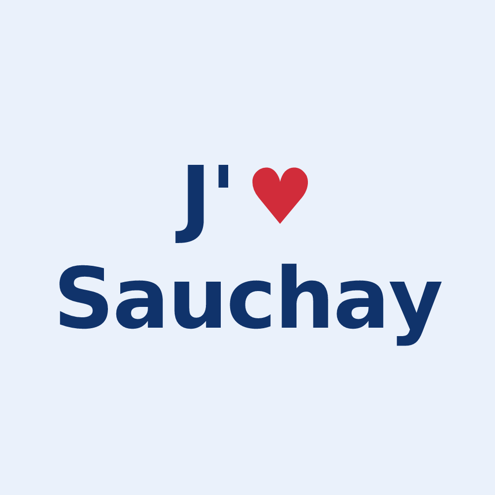 Sticker personnalisé Sauchay — design J'aime Sauchay