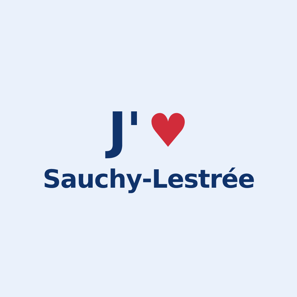 Sticker personnalisé Sauchy-Lestrée — design J'aime Sauchy-Lestrée