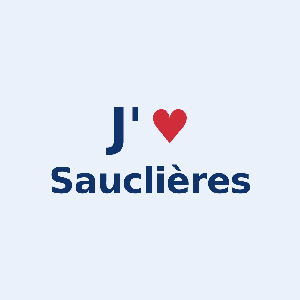 Sticker personnalisé Sauclières — design J'aime Sauclières