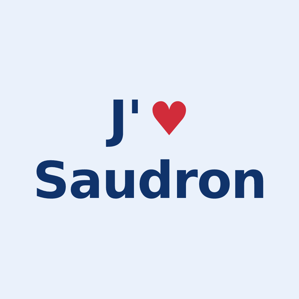 Sticker personnalisé Saudron — design J'aime Saudron