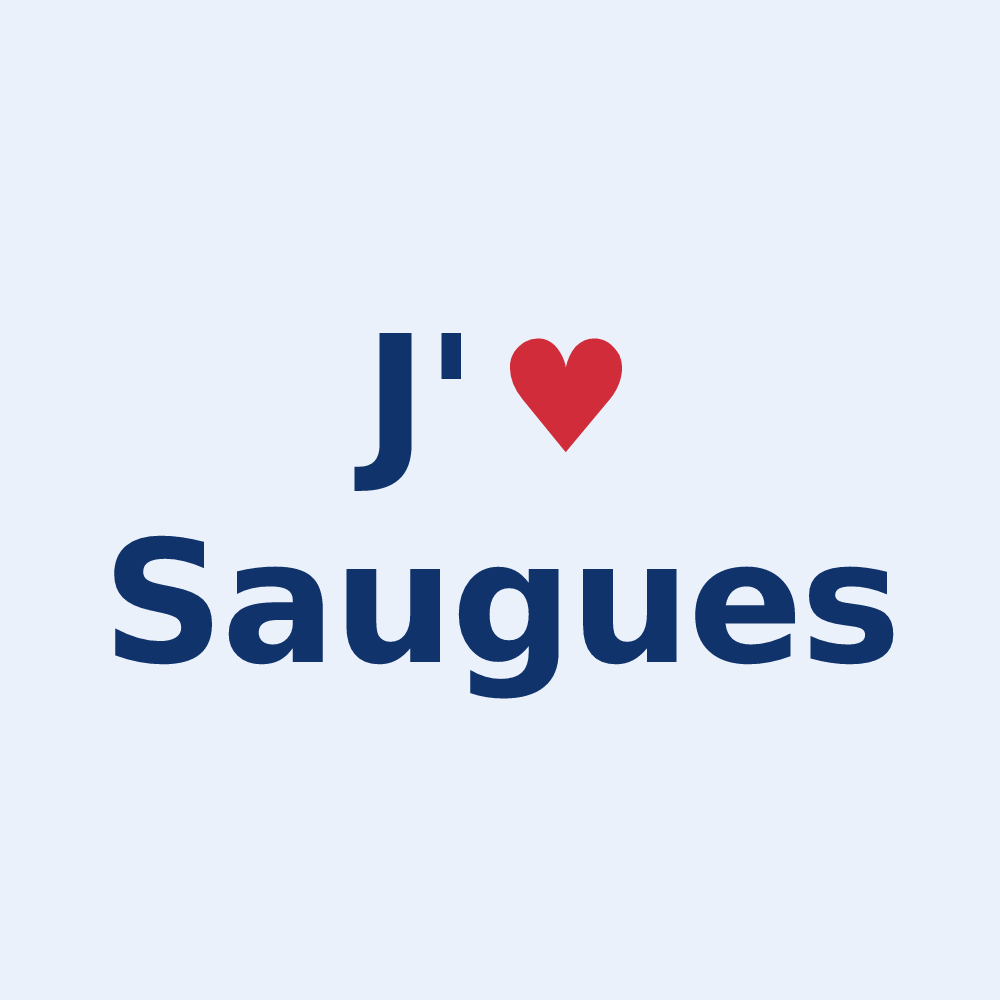 Sticker personnalisé Saugues — design J'aime Saugues
