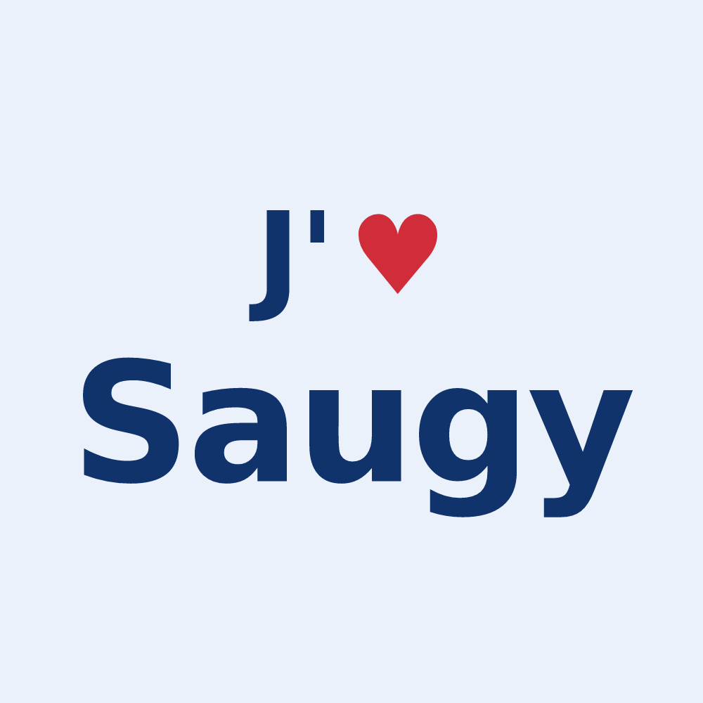 Sticker personnalisé Saugy — design J'aime Saugy