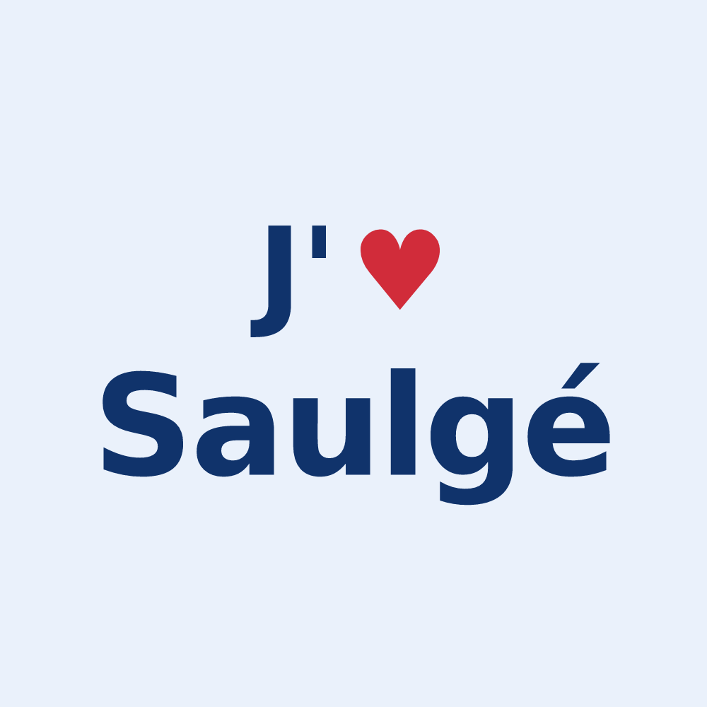 Sticker personnalisé Saulgé — design J'aime Saulgé