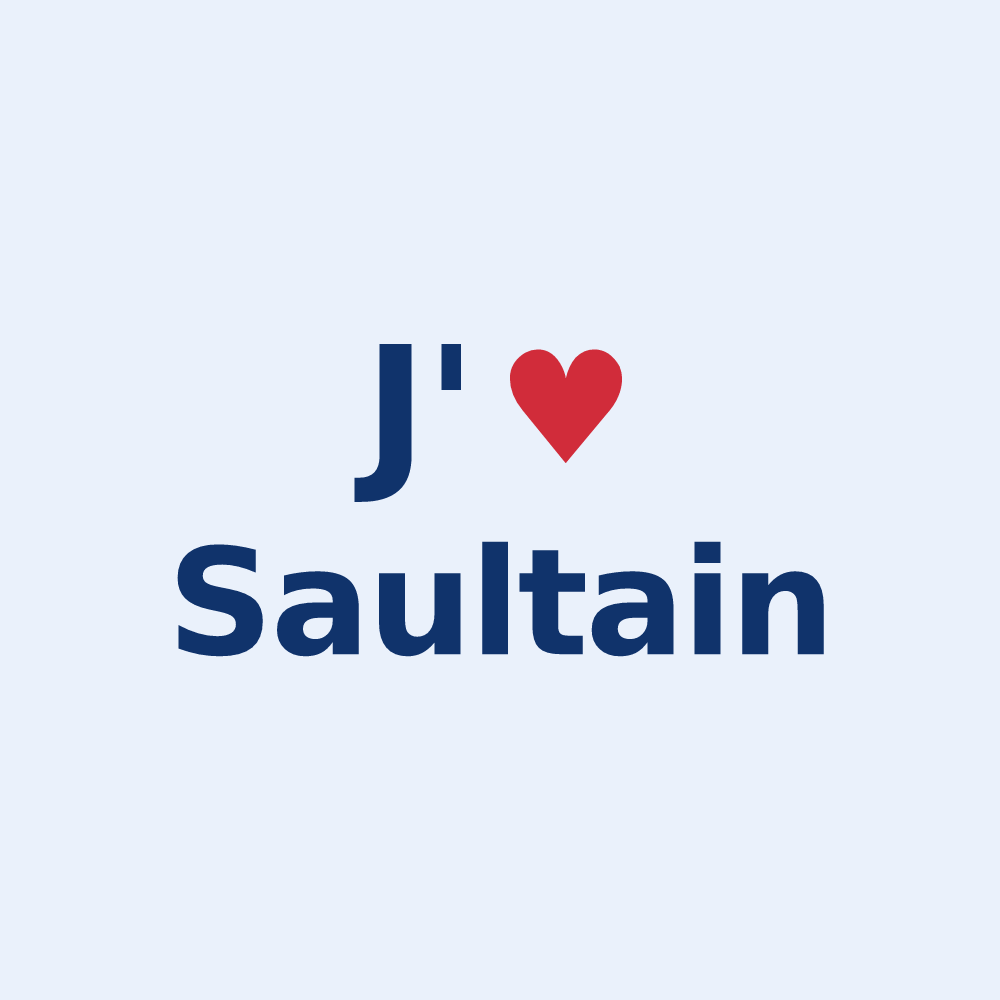 Sticker personnalisé Saultain — design « J'aime Saultain » imprimé sur le sticker