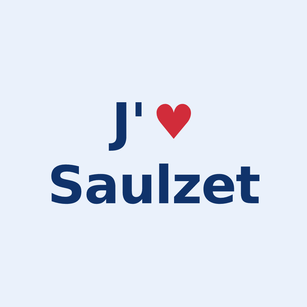 Sticker personnalisé Saulzet — design J'aime Saulzet