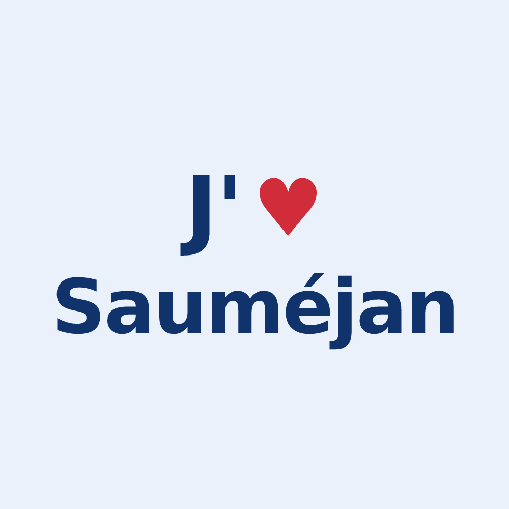Sticker personnalisé Sauméjan — design J'aime Sauméjan