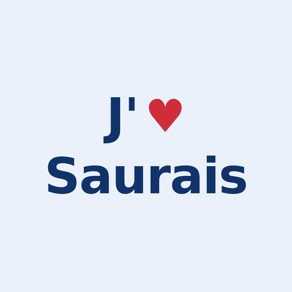 Sticker personnalisé Saurais — design « J'aime Saurais » imprimé sur le sticker
