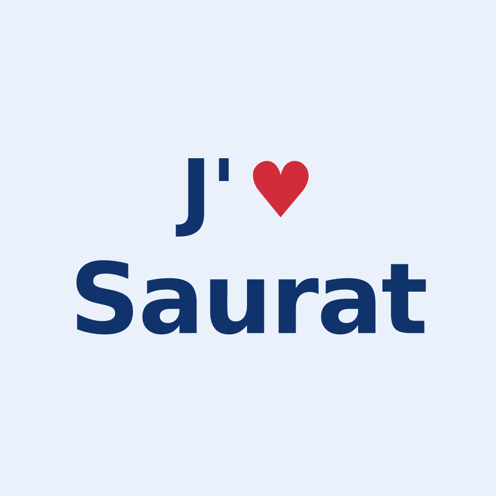 Sticker personnalisé Saurat — design J'aime Saurat