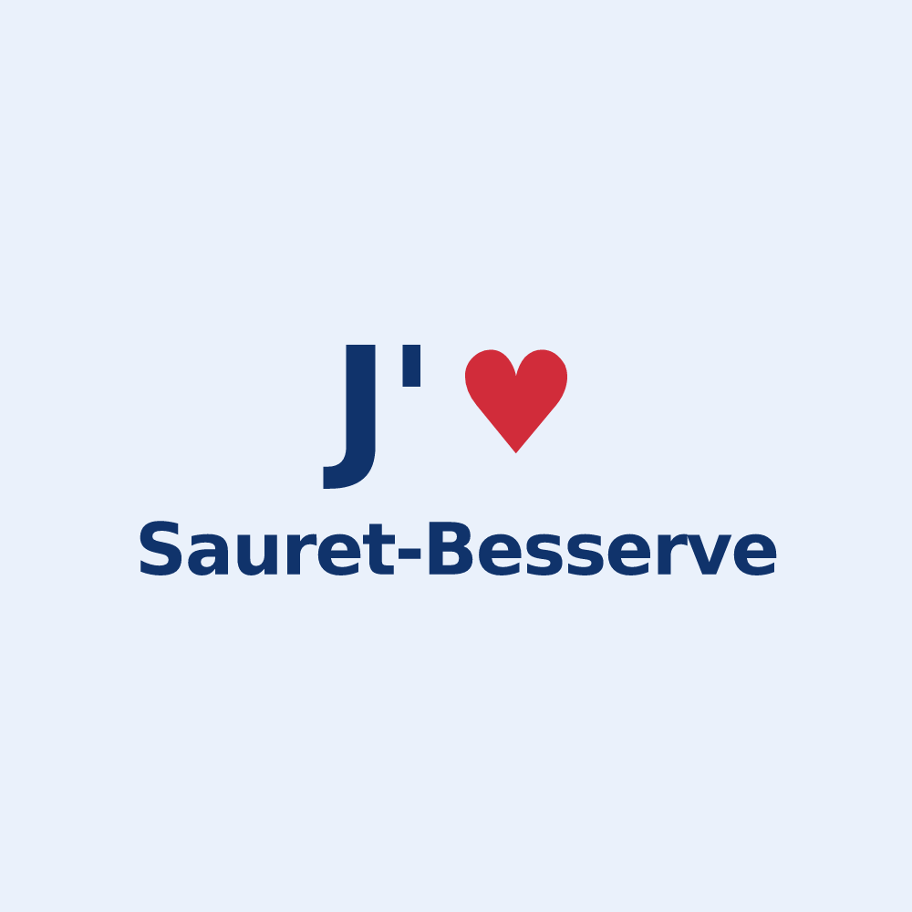 Sticker personnalisé Sauret-Besserve — design J'aime Sauret-Besserve