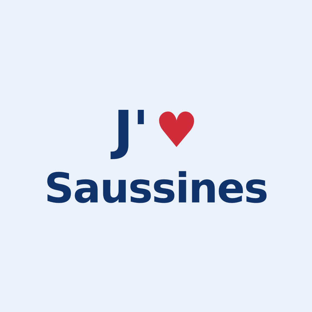 Sticker personnalisé Saussines — design J'aime Saussines