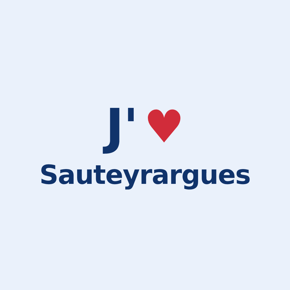 Sticker personnalisé Sauteyrargues — design J'aime Sauteyrargues