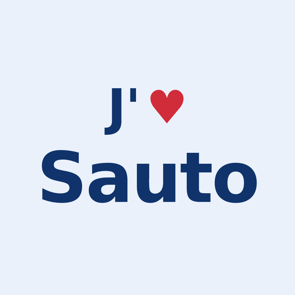 Sticker personnalisé Sauto — design J'aime Sauto