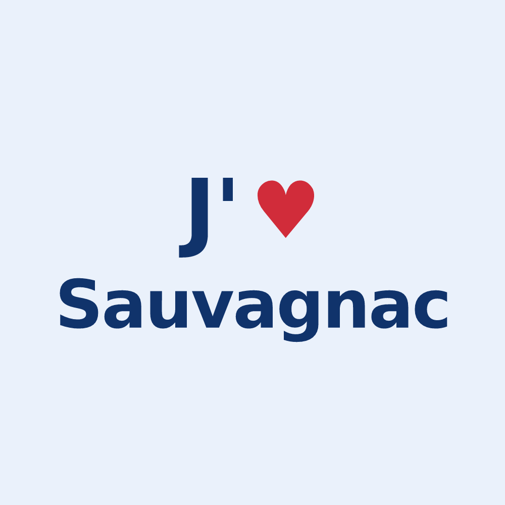 Sticker personnalisé Sauvagnac — design J'aime Sauvagnac