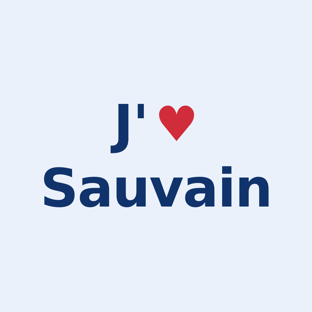 Sticker personnalisé Sauvain — design J'aime Sauvain