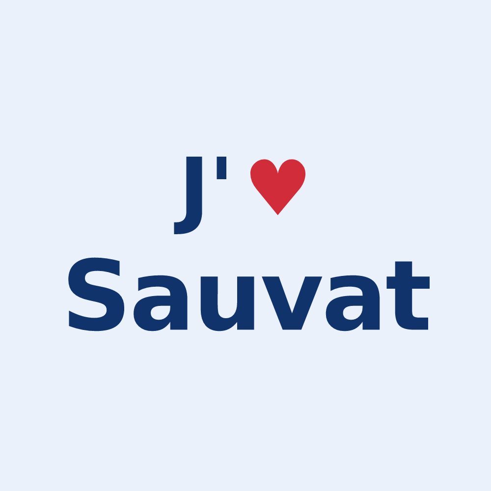 Sticker personnalisé Sauvat — design J'aime Sauvat