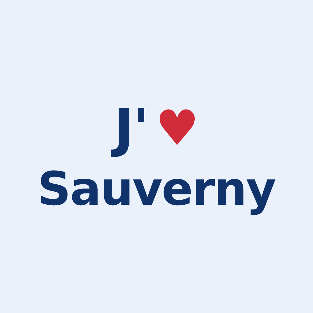 Sticker personnalisé Sauverny — design J'aime Sauverny