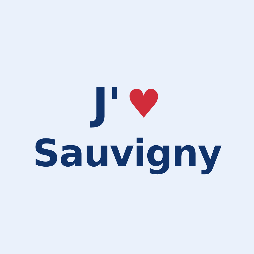 Sticker personnalisé Sauvigny — design J'aime Sauvigny