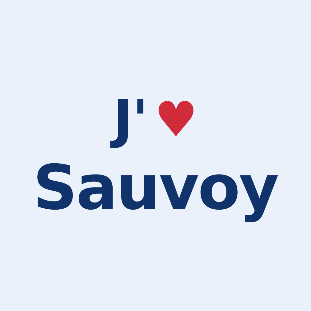 Sticker personnalisé Sauvoy — design J'aime Sauvoy