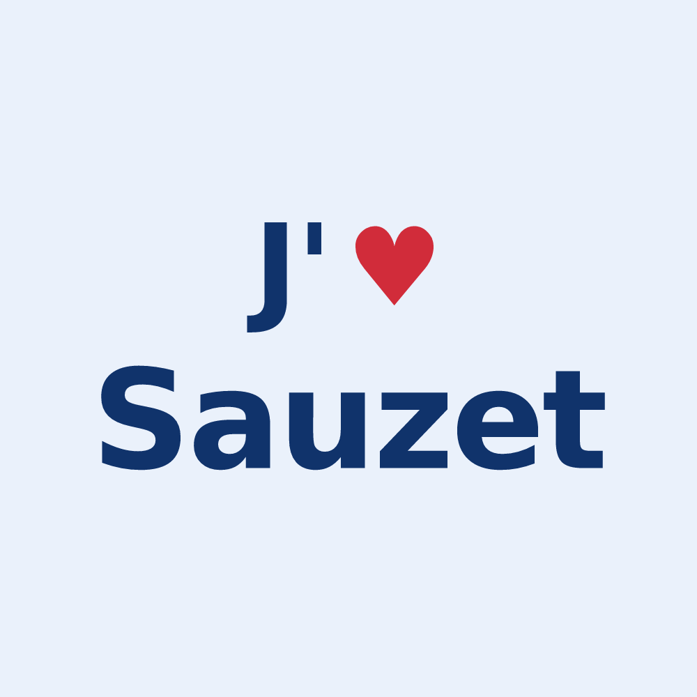 Sticker personnalisé Sauzet — design J'aime Sauzet