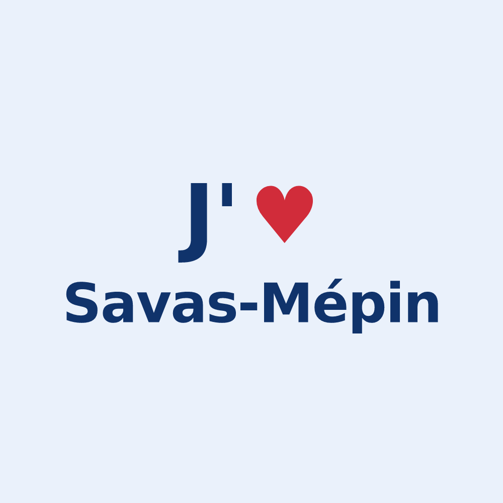 Sticker personnalisé Savas-Mépin — design J'aime Savas-Mépin