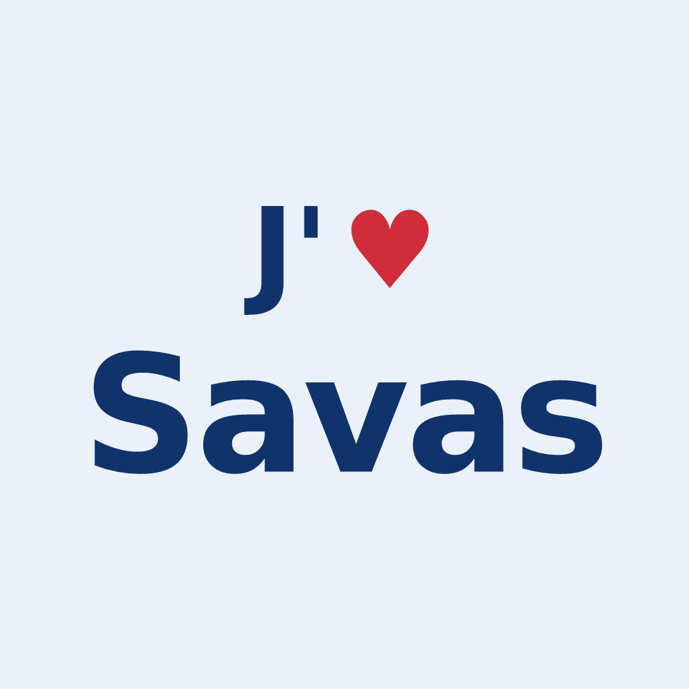 Sticker personnalisé Savas — design J'aime Savas