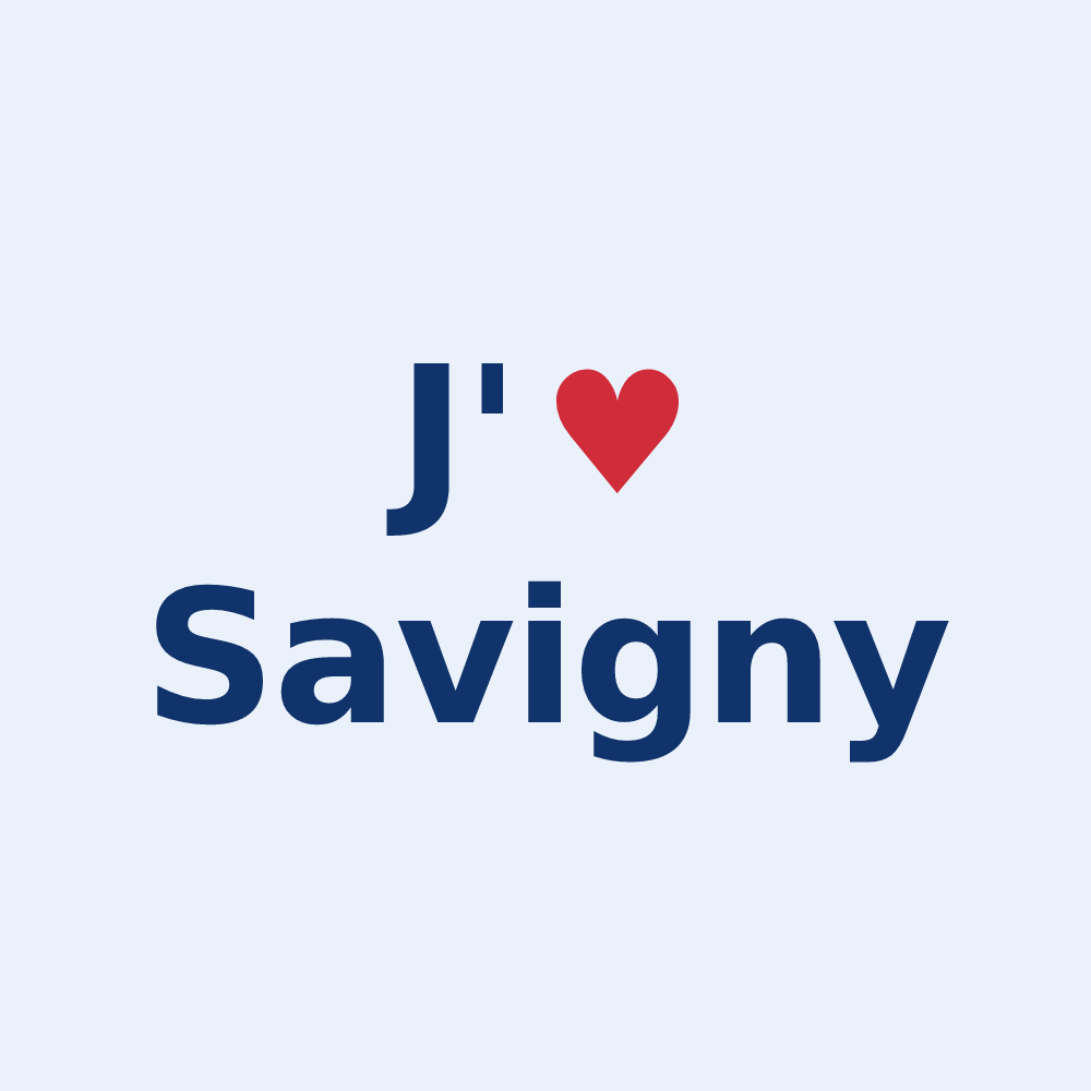 Sticker personnalisé Savigny — design J'aime Savigny
