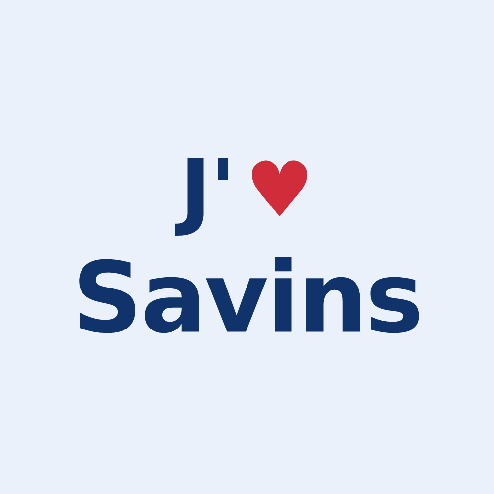 Sticker personnalisé Savins — design J'aime Savins