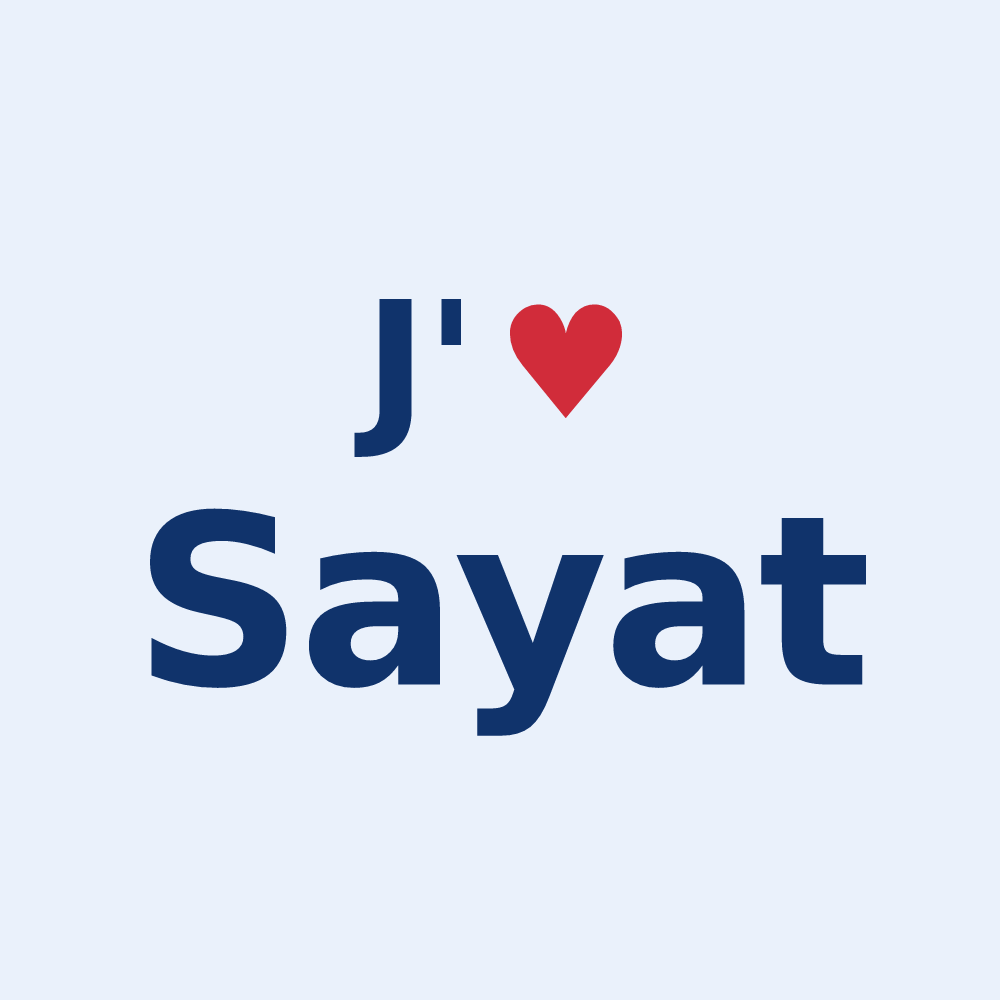 Sticker personnalisé Sayat — design J'aime Sayat