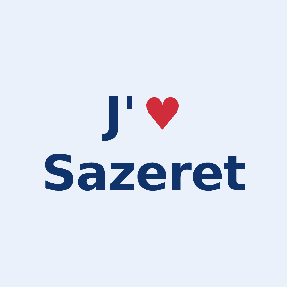 Sticker personnalisé Sazeret — design J'aime Sazeret