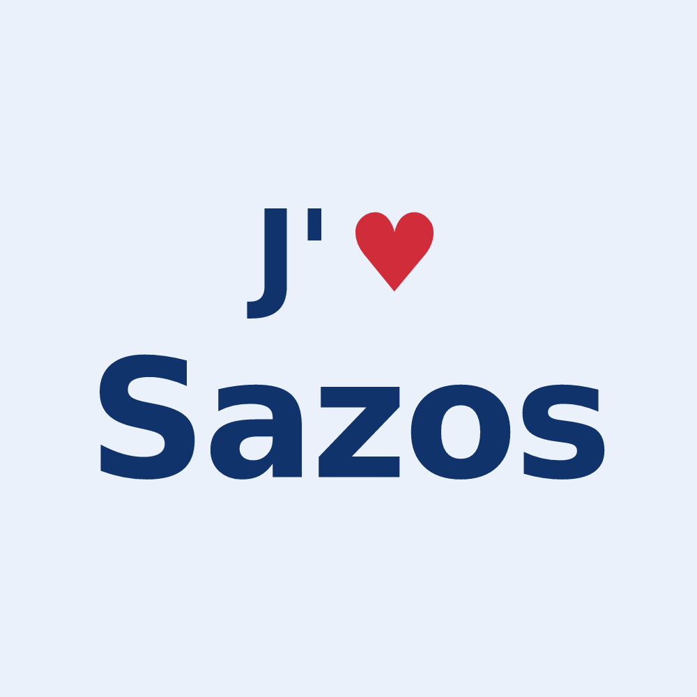 Sticker personnalisé Sazos — design J'aime Sazos