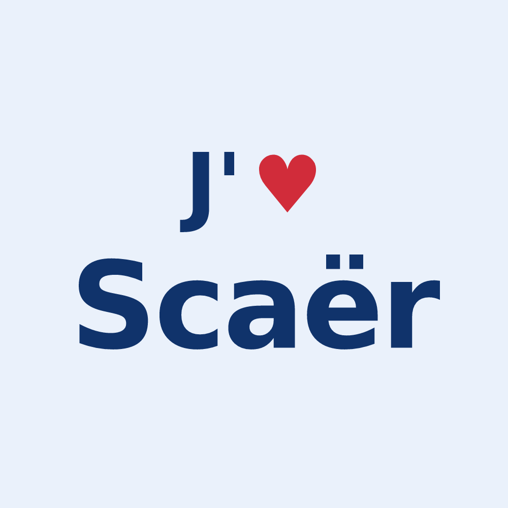 Sticker personnalisé Scaër — design J'aime Scaër