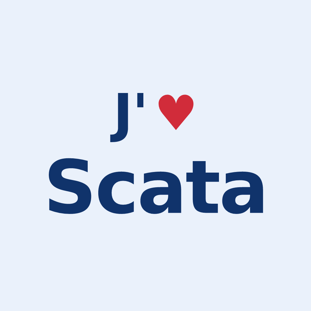 Sticker personnalisé Scata — design J'aime Scata