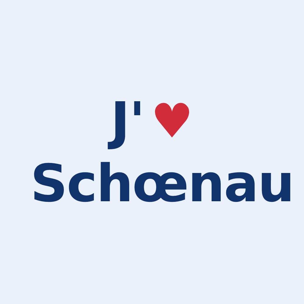 Sticker personnalisé Schœnau — design J'aime Schœnau