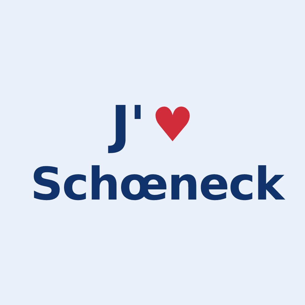 Sticker personnalisé Schœneck — design J'aime Schœneck