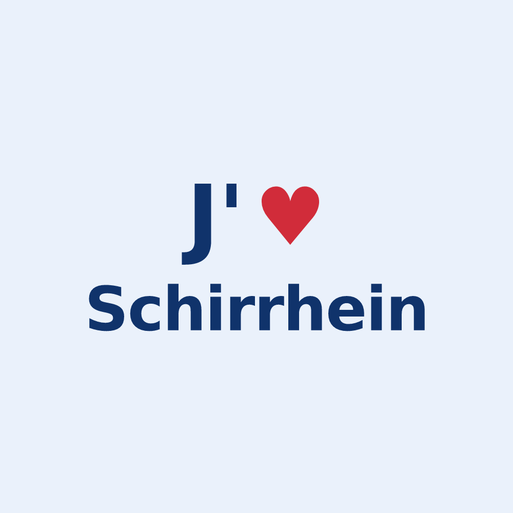 Sticker personnalisé Schirrhein — design « J'aime Schirrhein » imprimé sur le sticker