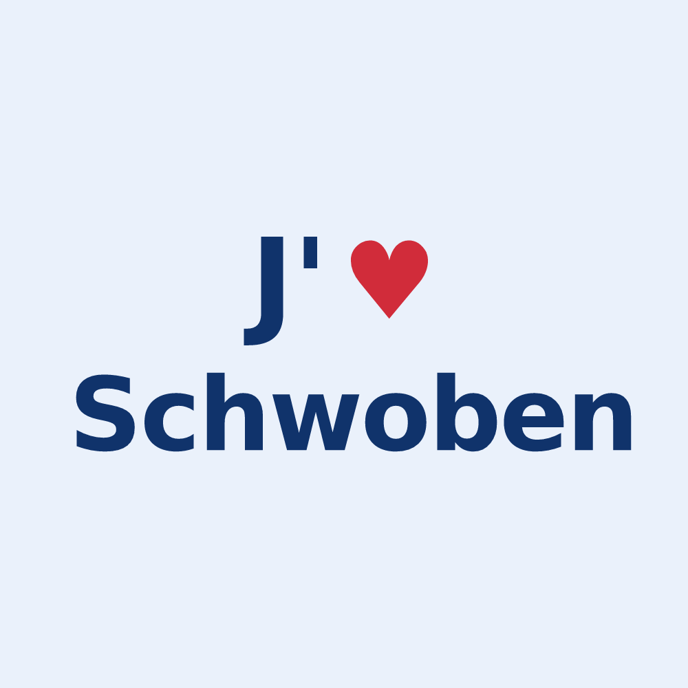 Sticker personnalisé Schwoben — design J'aime Schwoben