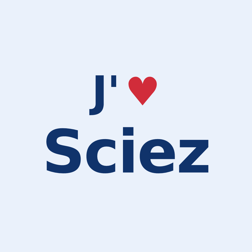 Sticker personnalisé Sciez — design « J'aime Sciez » imprimé sur le sticker