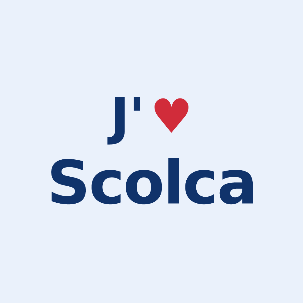 Sticker personnalisé Scolca — design J'aime Scolca