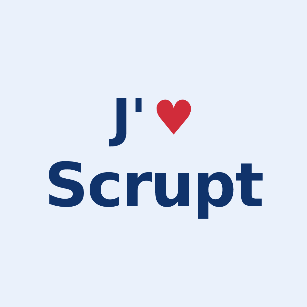 Sticker personnalisé Scrupt — design J'aime Scrupt
