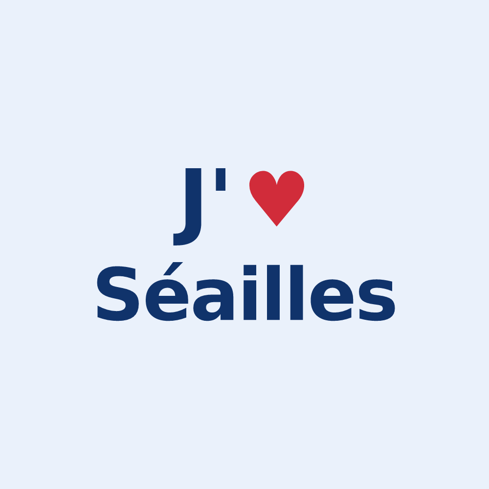 Sticker personnalisé Séailles — design J'aime Séailles