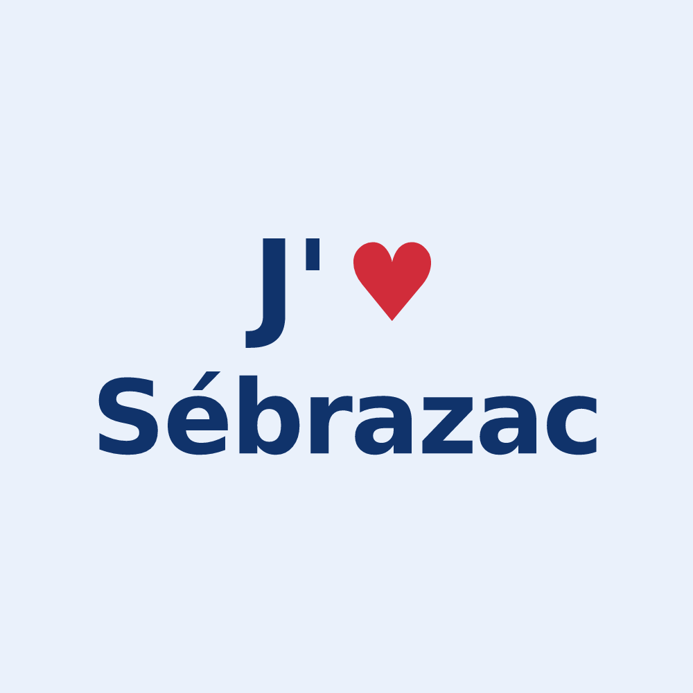 Sticker personnalisé Sébrazac — design J'aime Sébrazac