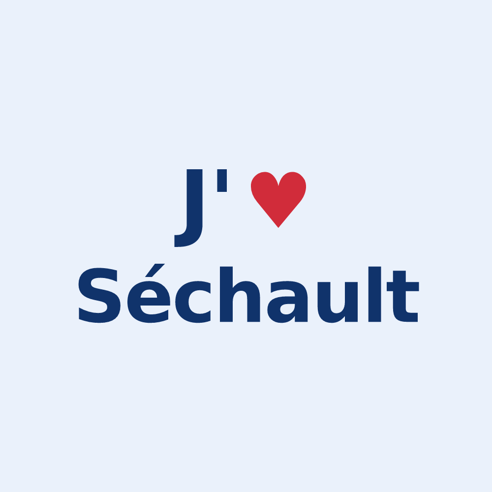 Sticker personnalisé Séchault — design J'aime Séchault