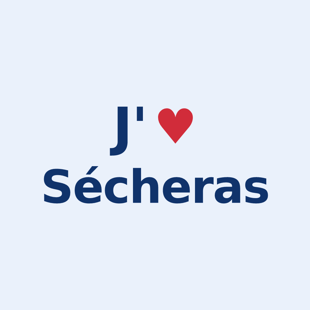 Sticker personnalisé Sécheras — design J'aime Sécheras