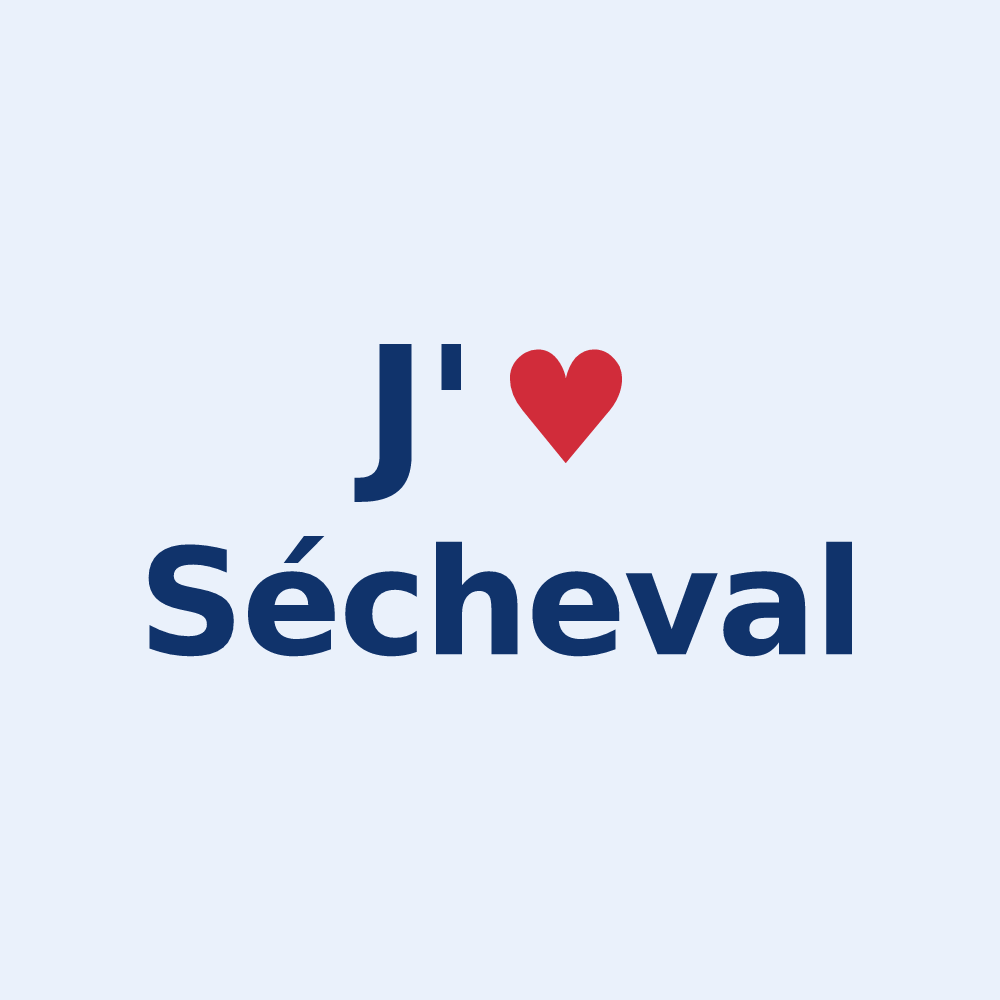 Sticker personnalisé Sécheval — design J'aime Sécheval