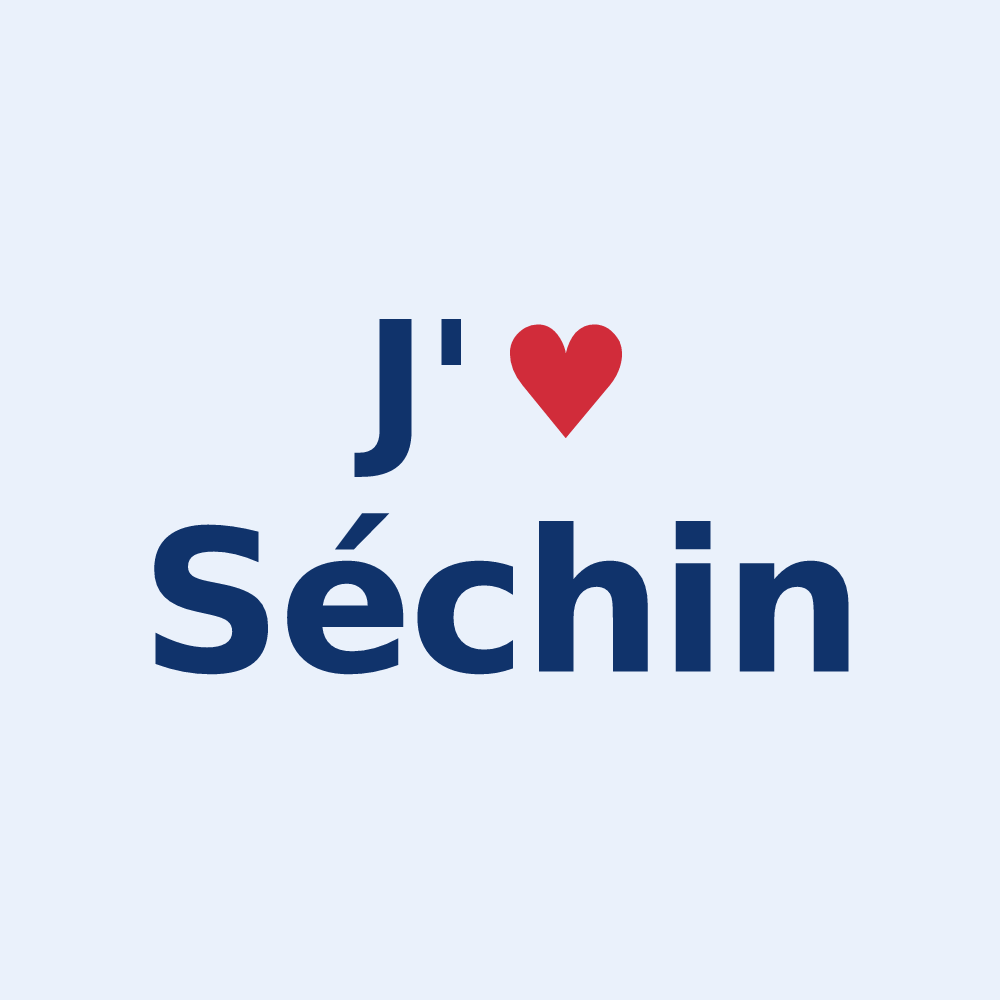 Sticker personnalisé Séchin — design J'aime Séchin