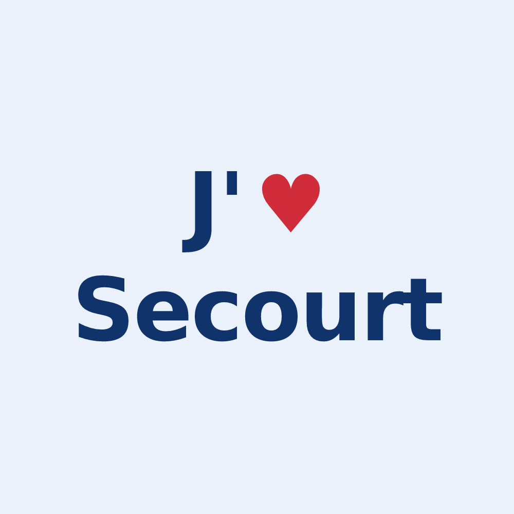 Sticker personnalisé Secourt — design J'aime Secourt