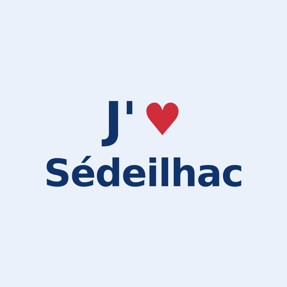 Sticker personnalisé Sédeilhac — design J'aime Sédeilhac